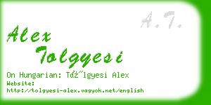 alex tolgyesi business card